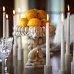 Table Setting with candlesticks and lemons